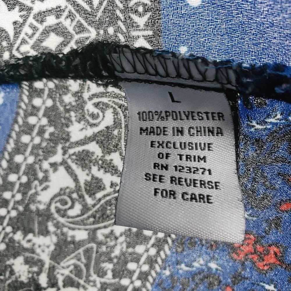 Wishful Park Women's Blue Long Sleeve Scoop Neck Large Top Tunic Shirt Blouse - Picture 10 of 12